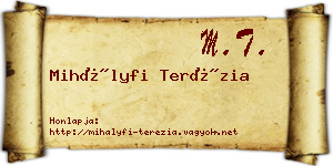 Mihályfi Terézia névjegykártya